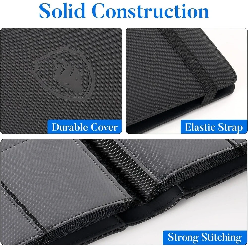 Four - Premium 9 Pocket Card Binder for 540 Cards, Fabmaker PU Cover